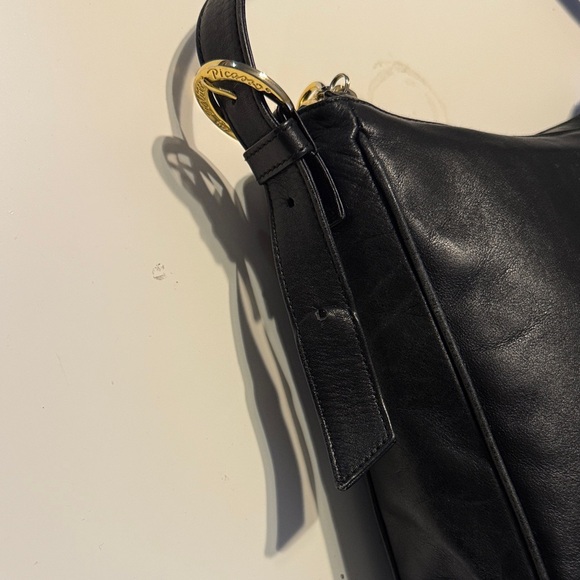 By Paloma Picasso , Elegant Black Leather Shoulder Bag - Picture 7 of 16